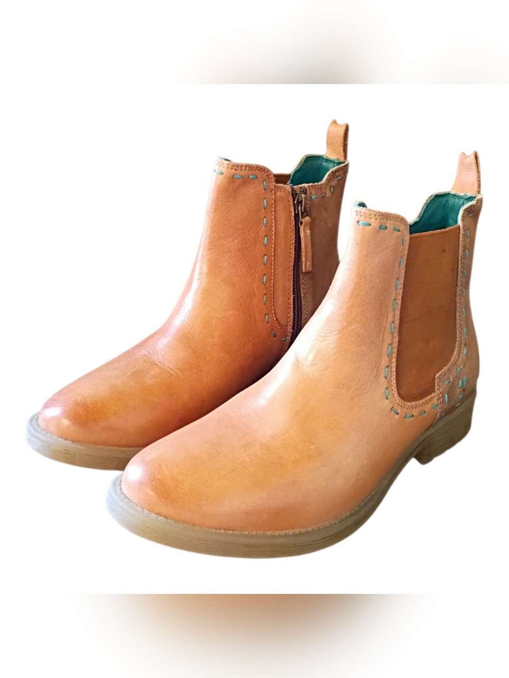 ROAN BY BEDSTU Hostile Almond Distressed Leather Ankle Boots Womens Size 8.5